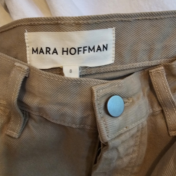 Mara Hoffman Georgina High Rise Jeans In Tan Organic Cotton NWT Size 12 - Picture 2 of 2